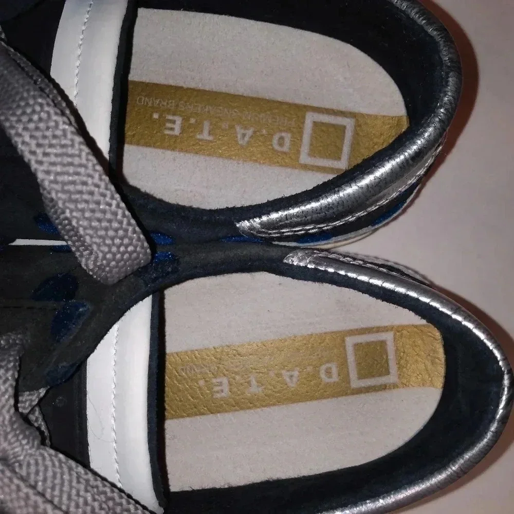 D.A.T.E suede navy polkadot sneakers Size 8 1/2